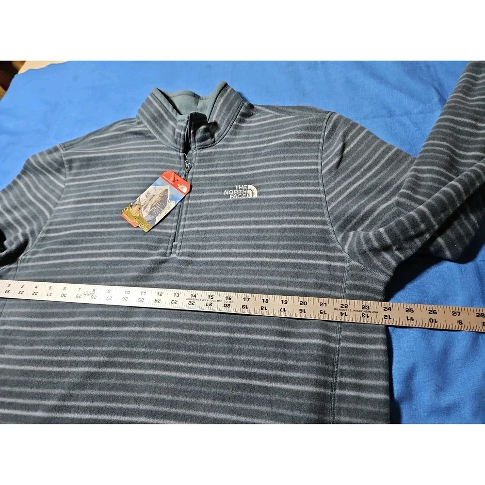 The North Face TKA Glacier 100 Fleece 1/4 Zip Jacket Pullover Blue Stripe XL New